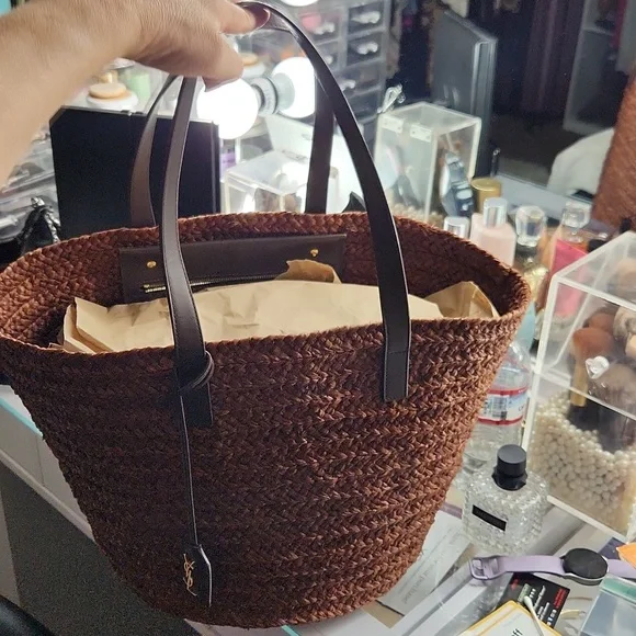 Saint Laurent Panier Bag in Raffia - Picture 6 of 7